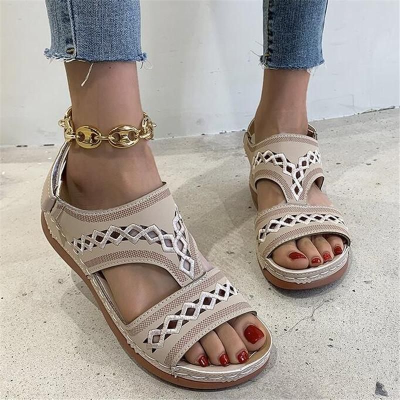 Koop De Beste En Nieuwste Kleur Sandalen Grote Maat Dames 2021 Zomer Mode  Bottom Platform Dames Schoenen Slope Heel Casual Dames Dias |DHgate