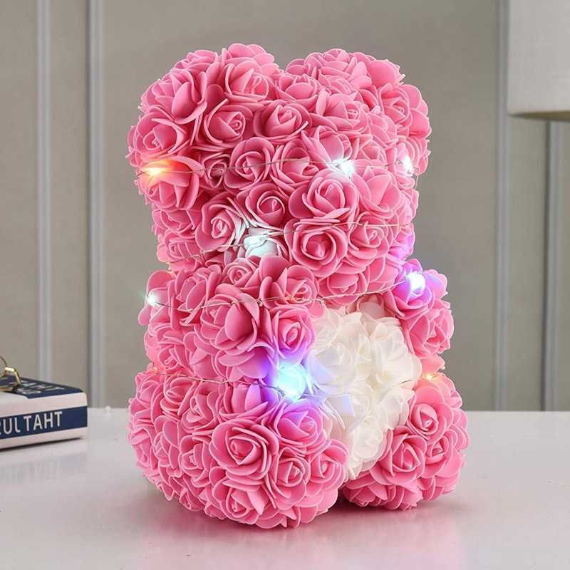 Bear-altura cor-de-rosa do amor branco: 25cm