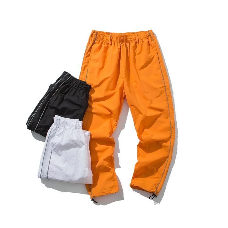 Mens Pants Orange Black Men Cargo Neon 