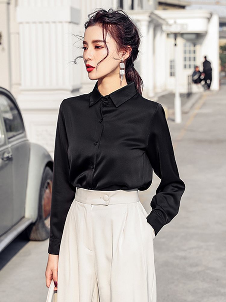 Compra 2021 Diseñador De Calidad Blusas De Seda Pista De Moda Mujeres  Camisetas Camisetas De Manga Larga Casual Damas Delgado Oficina Tops  Elegantes Para El Otoño De Primavera Barato | Entrega Rápida