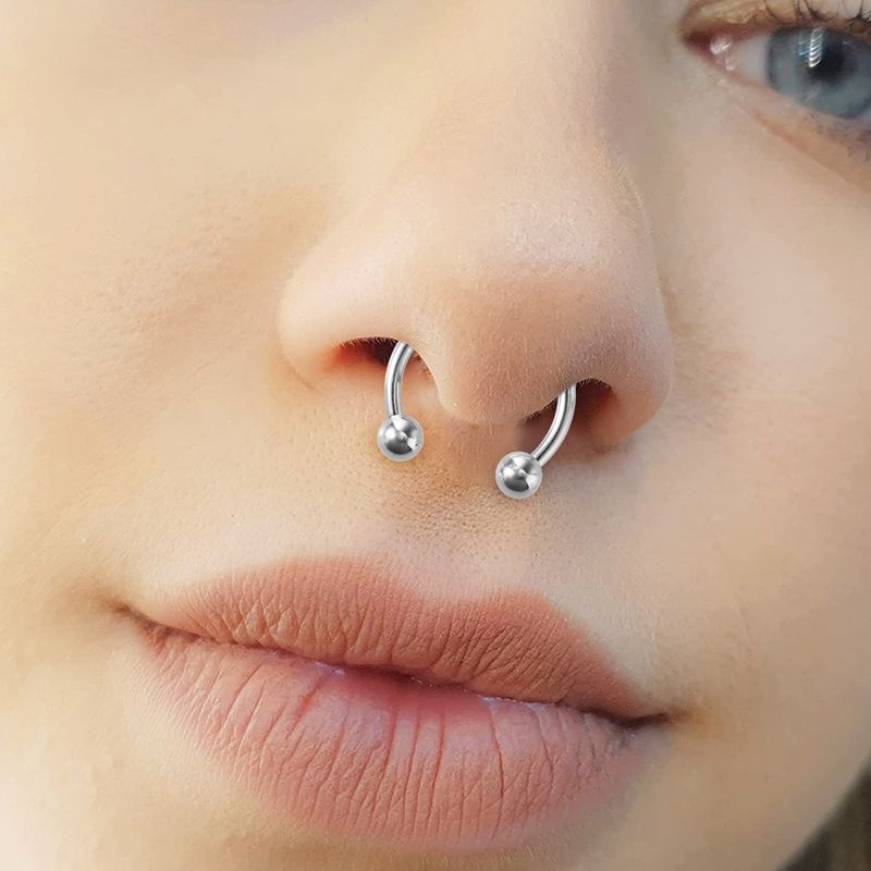 Nose Piercing Stainless Steel Ring Septum Bcr Horseshoe Lips Clicker Labret 
