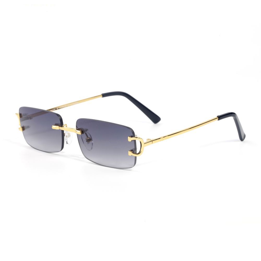 Lujo metal retro sin marco gafas de sol para ymujer 