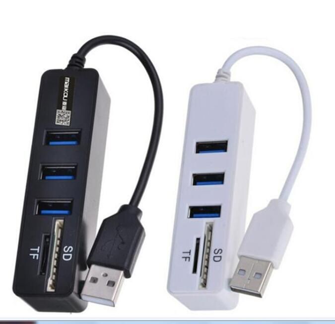 Zwart USB2.0 x 3USB poort + tf-kaart