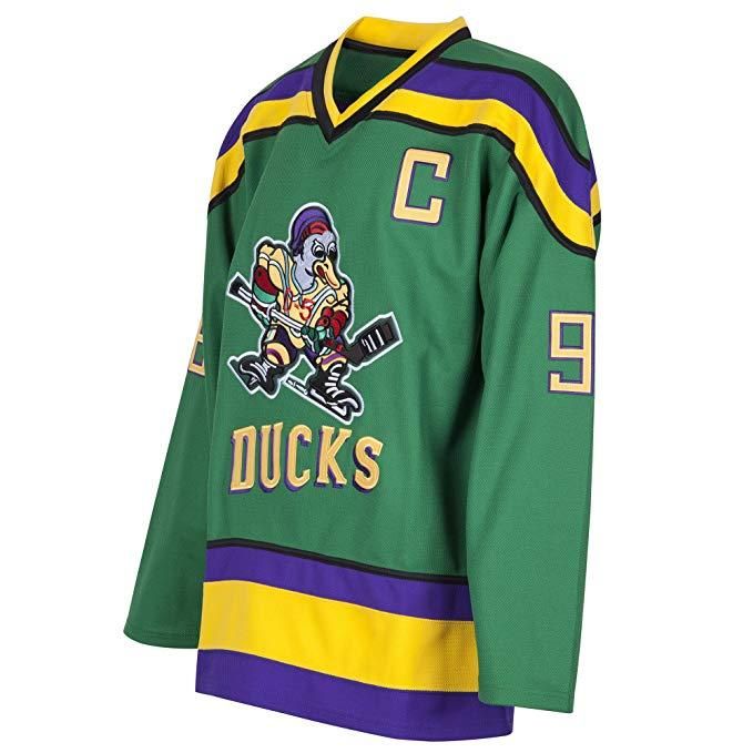 Mighty Ducks Jersey 66 Gordon Bombay 96 Charlie Conway 99 Adam Banks Hockey  Jersey The Mighty Ducks Mens Movie Jersey White Green From Super_jersey7,  $35.19
