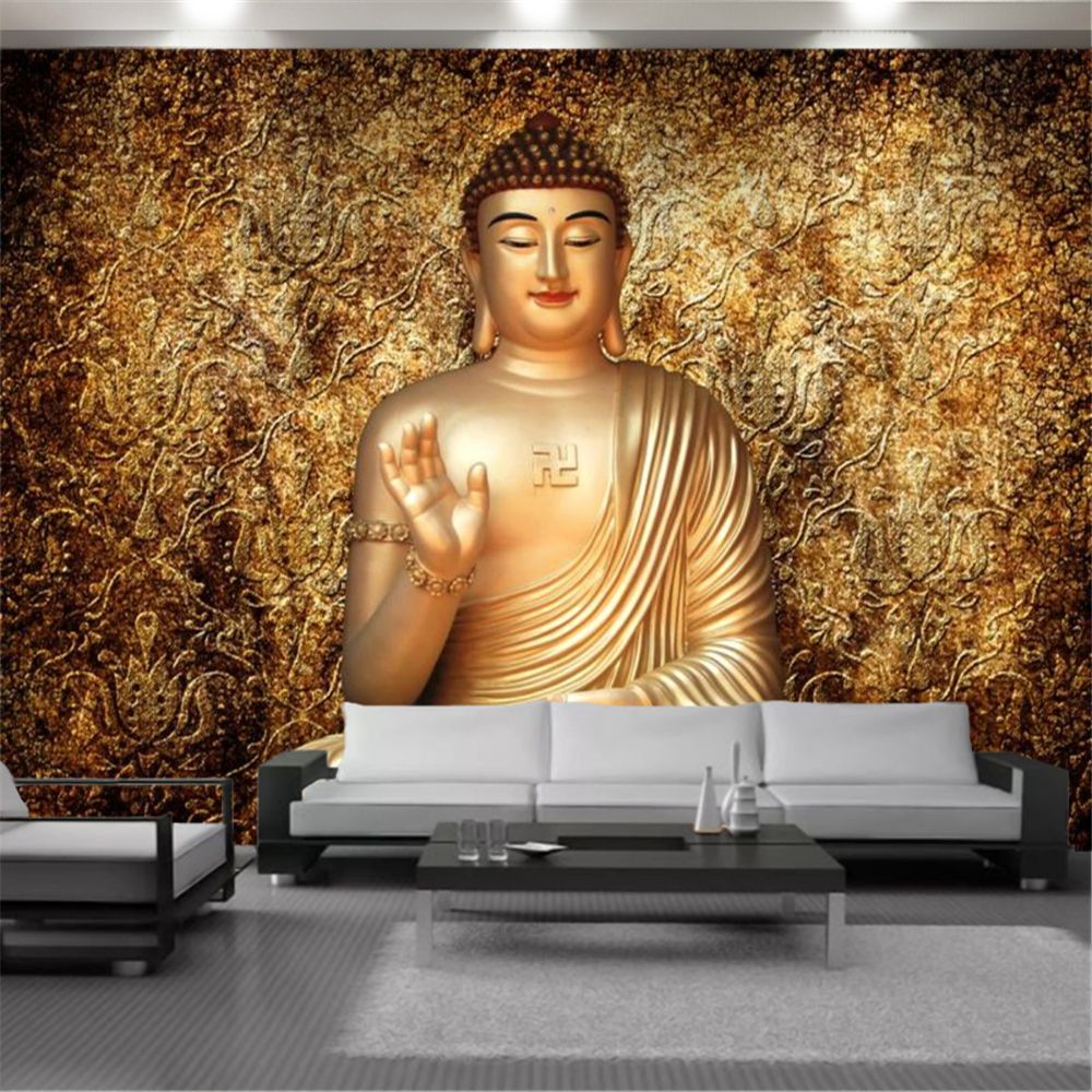 3d Wallpaper Wall Papers Three-dimensional Golden Buddha Statue Interior Decoration Auspicious Home Decor Painting Mural 3d Wallpaper Wall Papers Three-dimensional Golden Buddha Statue Interior Decoration Auspicious Home Decor Painting Mural