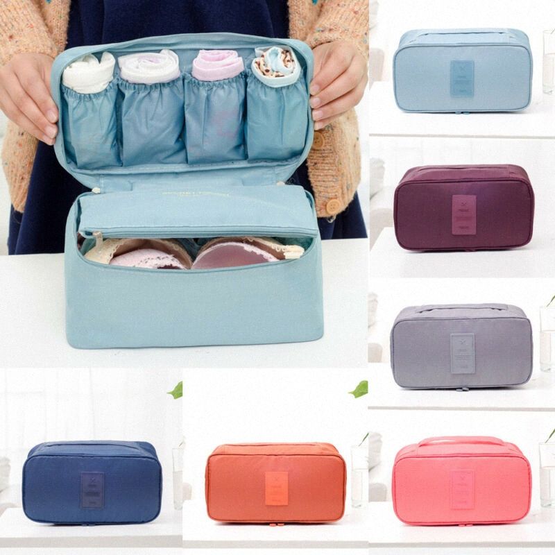 Salva Space Bra Biancheria intima Calze Cosmetici Imballaggio Cosmetico Cubo Protable Storage Bag Borsa Viaggi Organizzatore dei bagagli Y0HB #