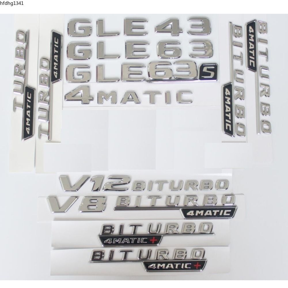 3D Font Chrome Letters BLUETEC Rear Trunk Lid Lip Badges Emblems Emblem Badge Sticker