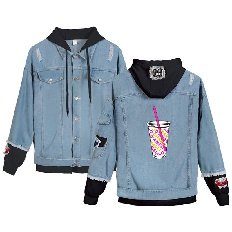 Compra Chaquetas Para Hombres Charli Damelio Merch Denim Jacket Hielo Café  Salpicaduras Hombres Mujeres Internet Celebrity Fashion Fashion Barato |  Entrega Rápida Y Calidad | Es.Dhgate
