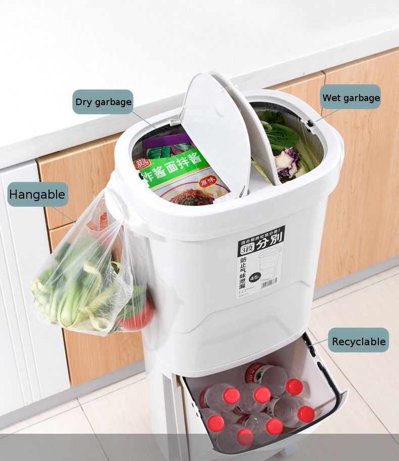 Double Layer Kitchen Trash Can 38L/45L Capacity, Plastic Waste Sorting Bins  With Classified Dustbin Compartments And Double Deck Cover, Space Saving  Storage Solution For Home & Office From Luo09, $55.36