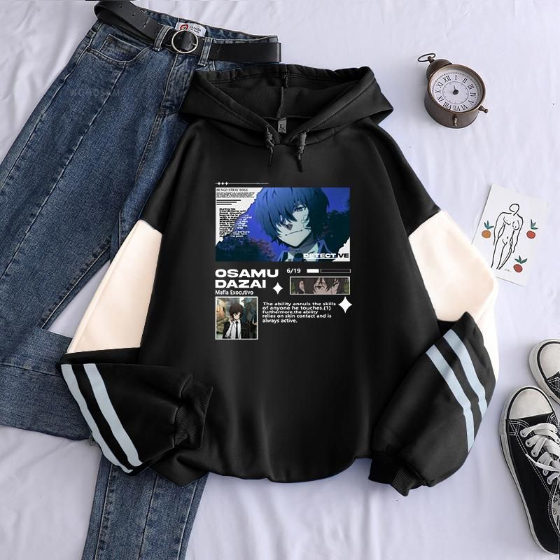 con capucha para hombre Anime Bungo Perros callejeros Aesthetic Osamu Dazai Cartel de