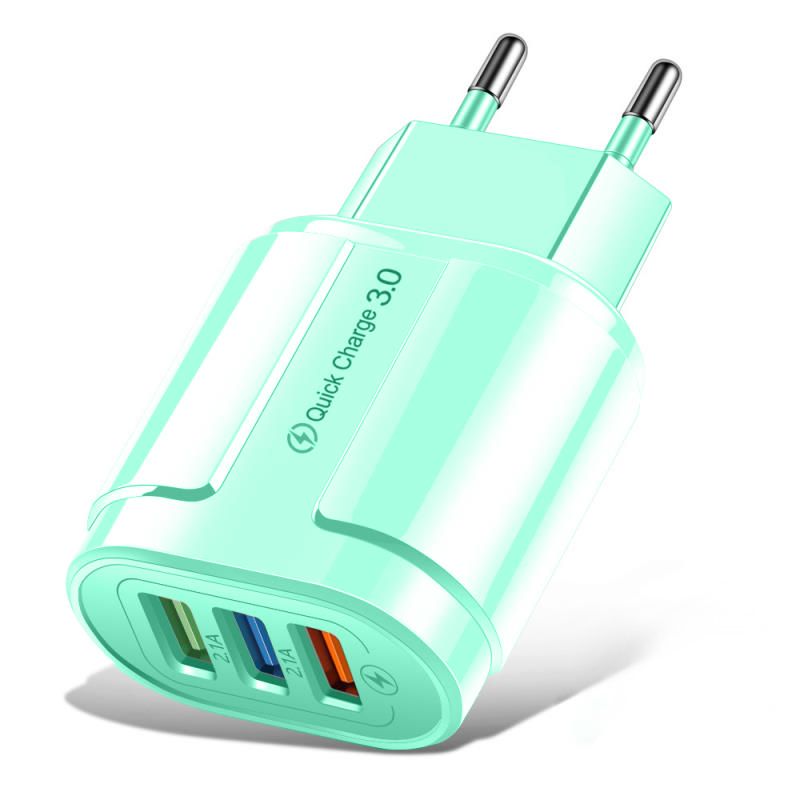 3 USB Green-EU-plug (rond)