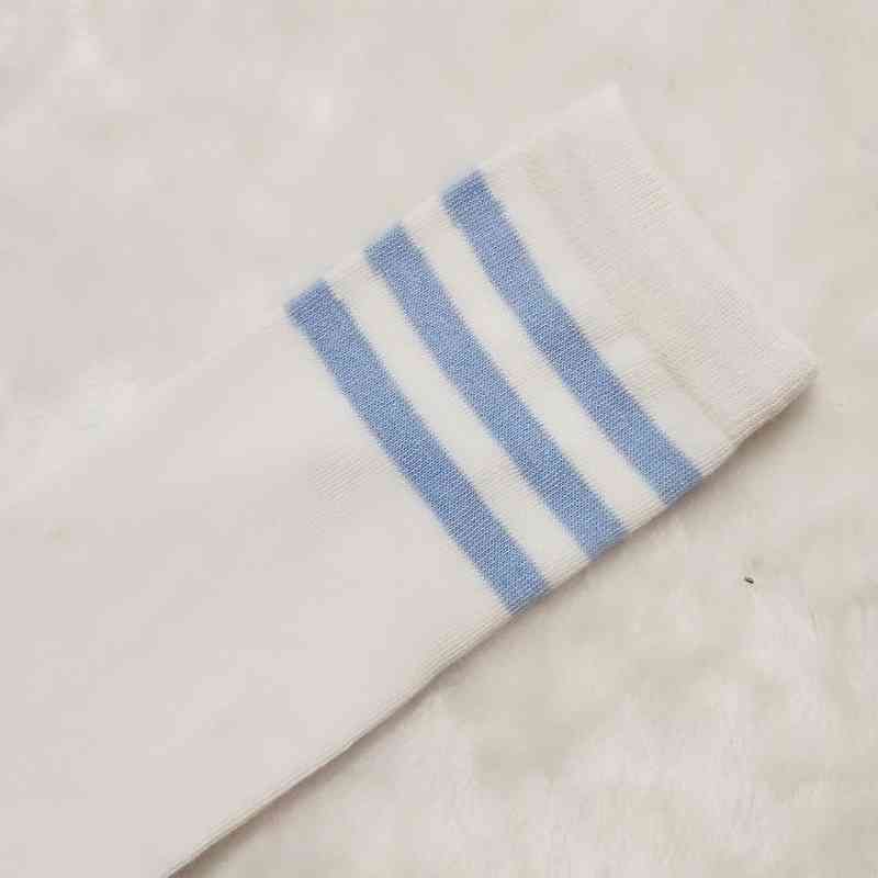 White + Lake Blue Stripe