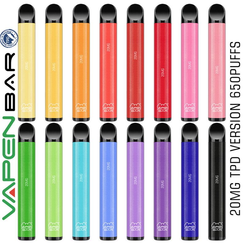 TPD Certificated BAR E-Cigarettes Disposable Vape Pens 2% 20mg NIC 2.0ml