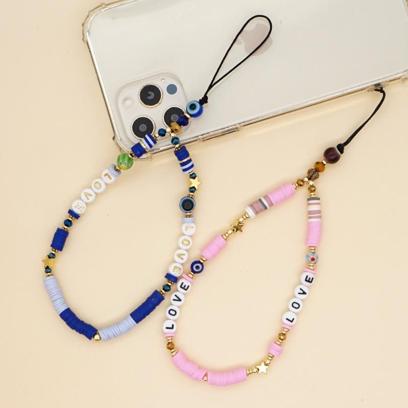 Link Chain Phone Charm Beads For Mobile Charms LOVE Letter Acrylic Mix  Color Bead Lanyard Hangs Heise Jewerly247R From Aydqo, $14.35