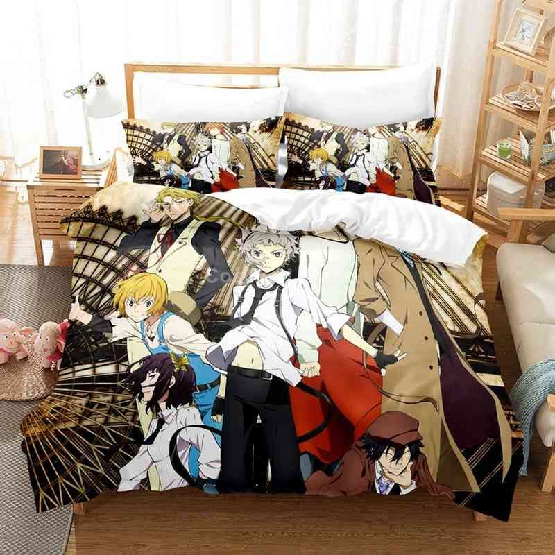 Bungo Stray Dogs Bedding Set Anime 3d, Anime Twin Bed Sheets Set