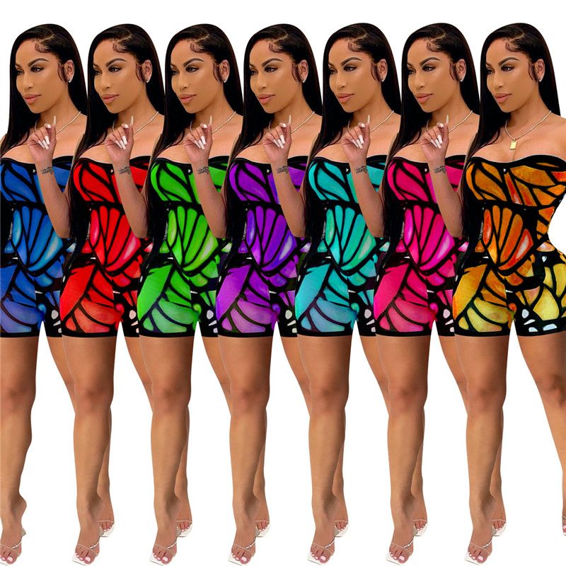 Compra Butterfly Pattern Womens Designer Sumpsuits Fashion Slim Sin  Tirantes Sin Mangas Sin Mangas Pantalones Cortos Monos Monumentos Casual  Hembras Ropa Barato | Entrega Rápida Y Calidad | Es.Dhgate