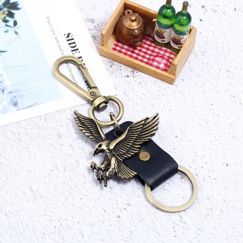 Cute Leather Car Keychains For Women Men, Lion Key Ring Wrist