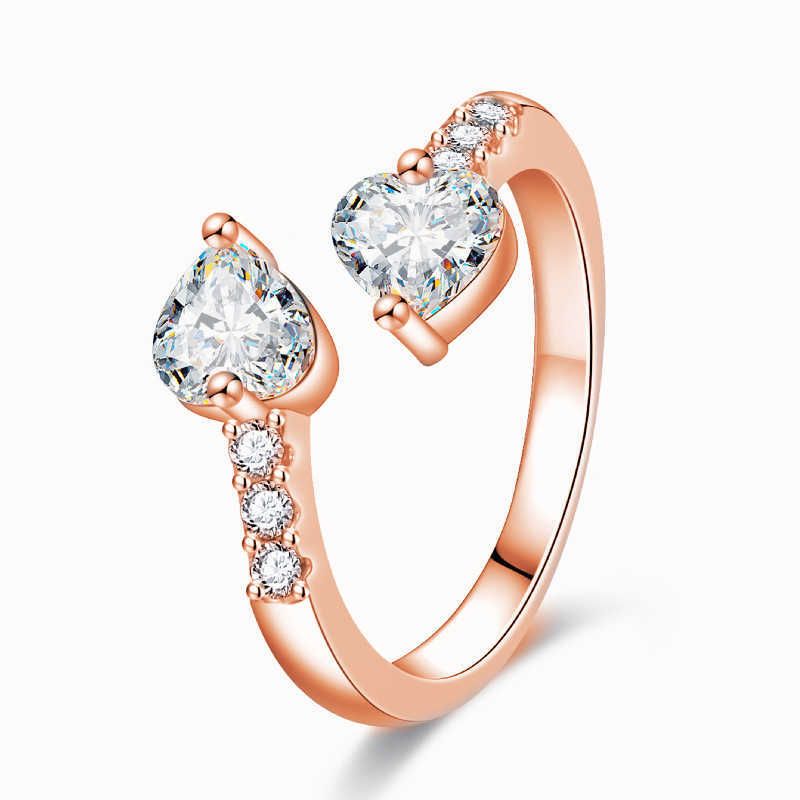 Bague en diamant blanc rose or