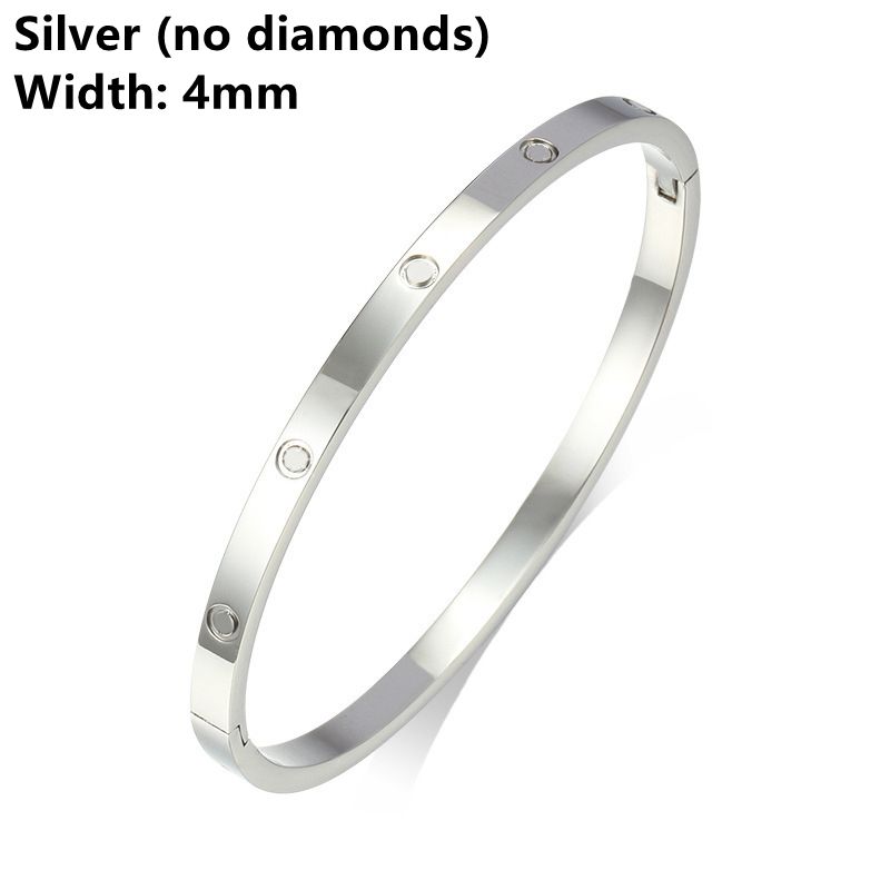 4mm argento senza diamanti