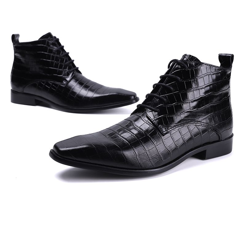 Botas Em Pele Gravada Homem - MOOD