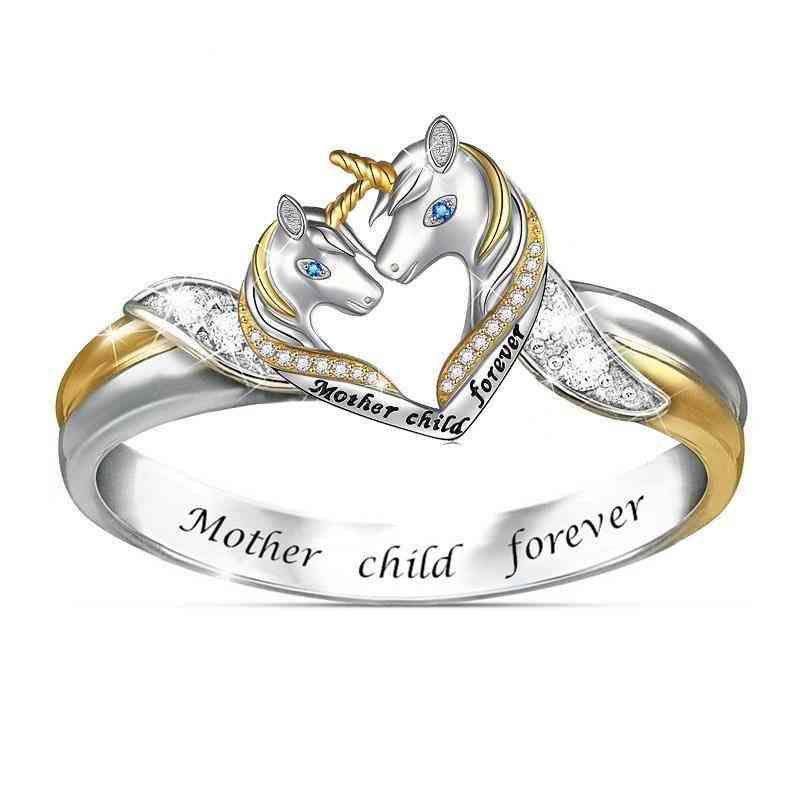 Moda unicornio anillo del corazón unisex barato de moda joyería indie anillos para las mujeres