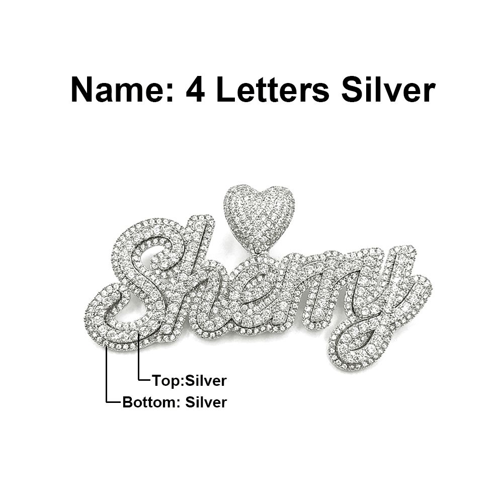 Argento 4 lettere-22 pollici a catena di corda