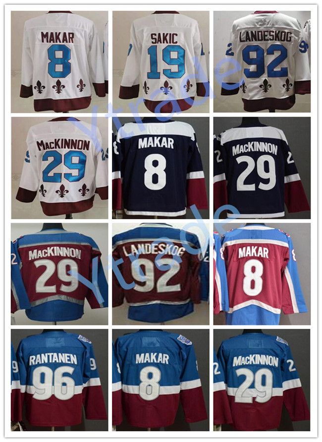 Mens Ice Hockey 8 Cale Makar Jerseys 29 Nathan MacKinnon 92