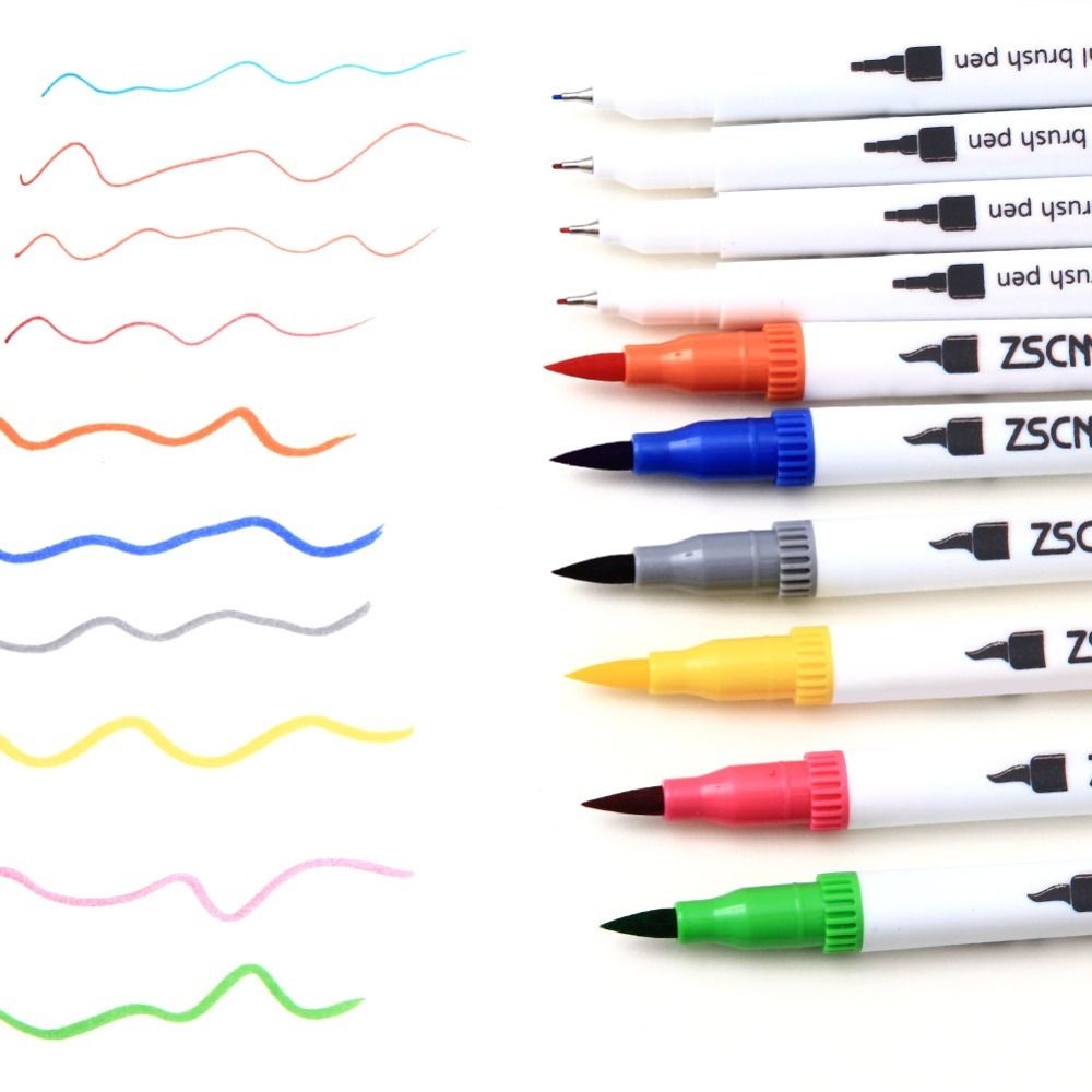 Wholesale 12 Dual Brush Markers Pen Fine Tip And Brush Tip Pens For Bullet  Journals Adult Coloring Books Watercolor Marker 201125 From Cong09, $9.28