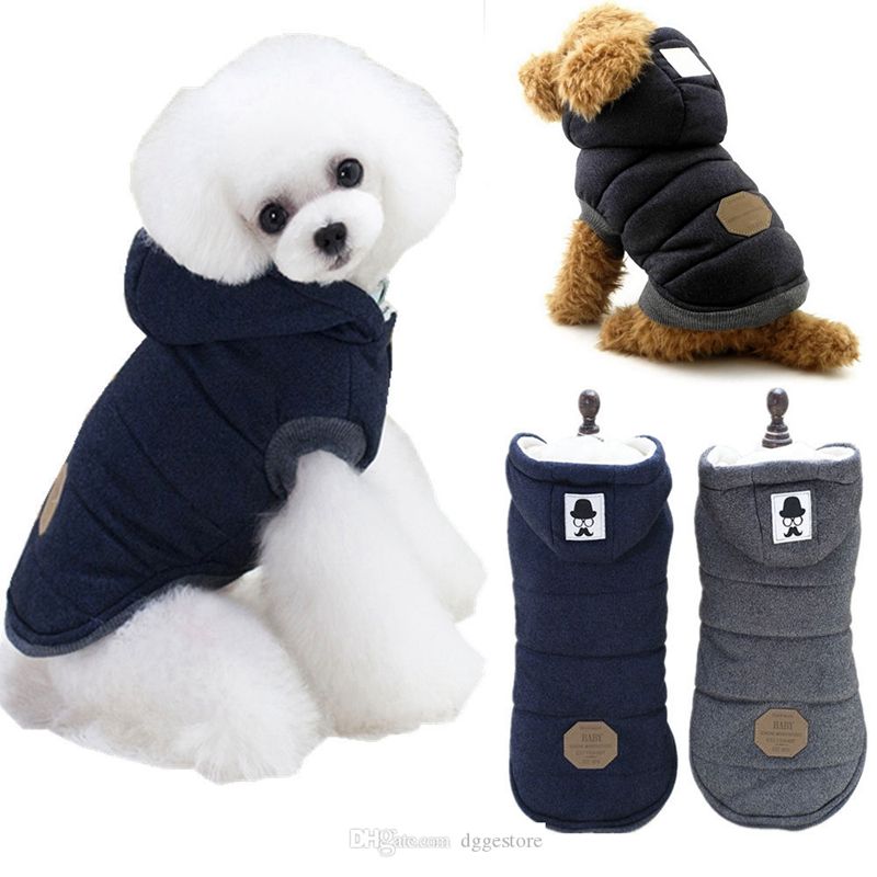 Ropa de perros Algodón Manténgase caliente en invierno Capa con capucha con estilo Pequeño cachorro
