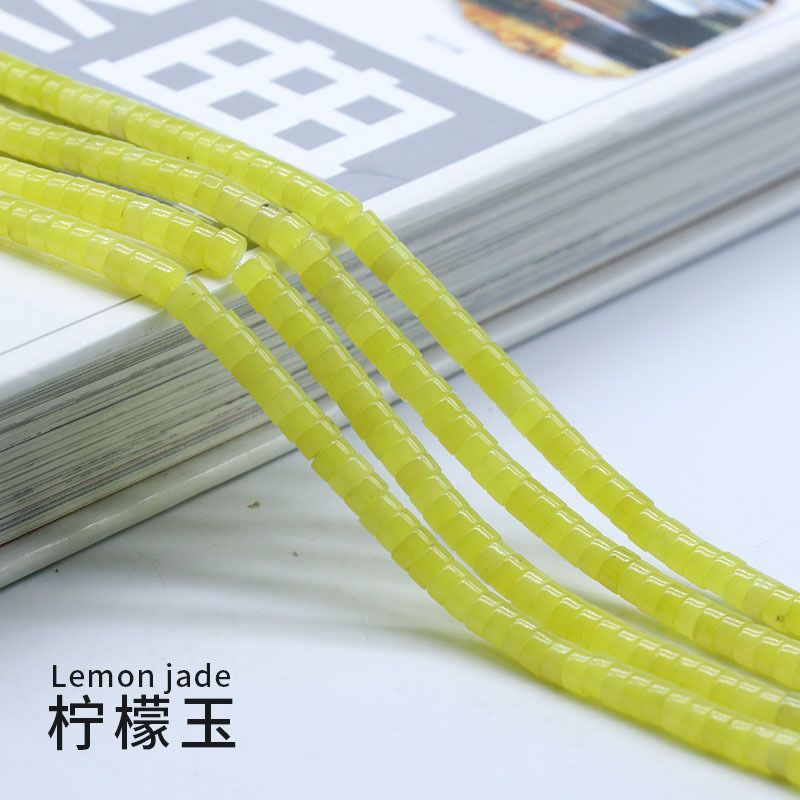 Citron Jade-2x4mm One Strand