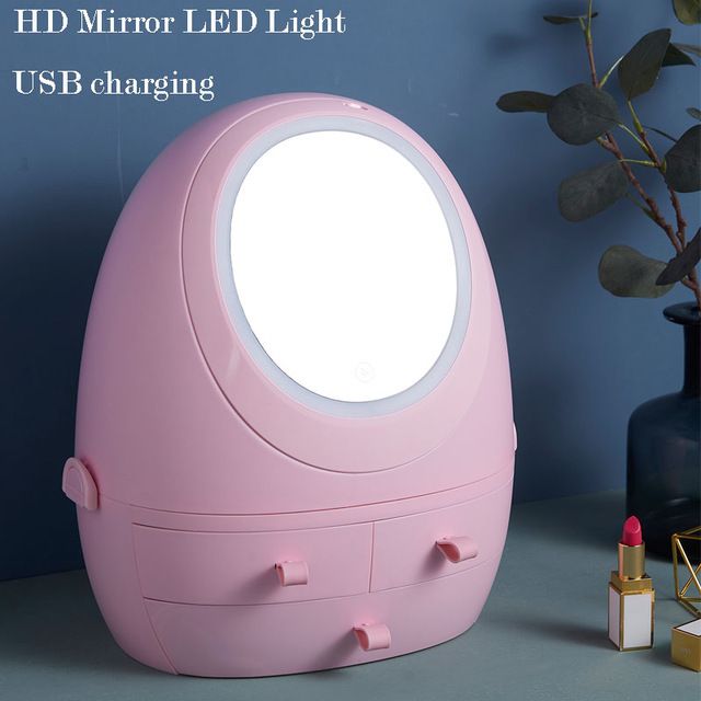 분홍색 LED HD 거울