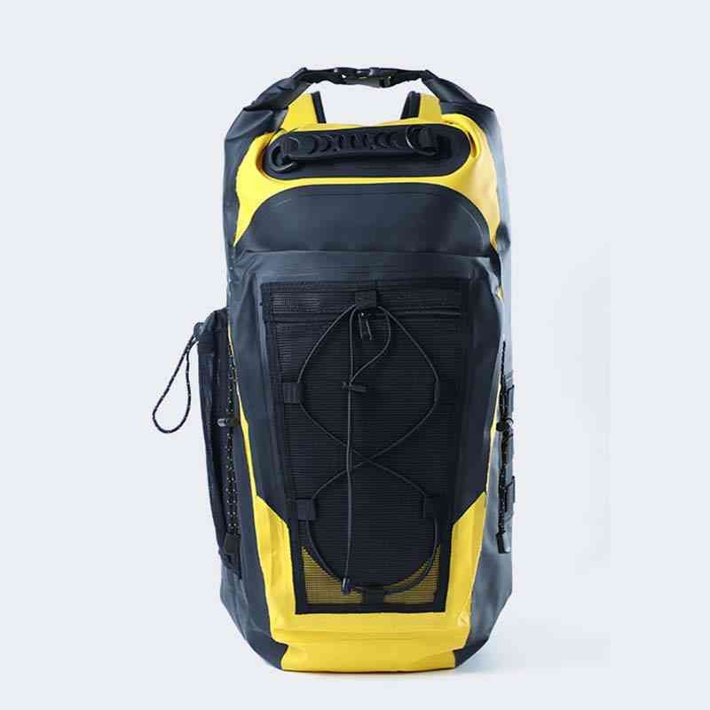 yellow backpack with side pockets