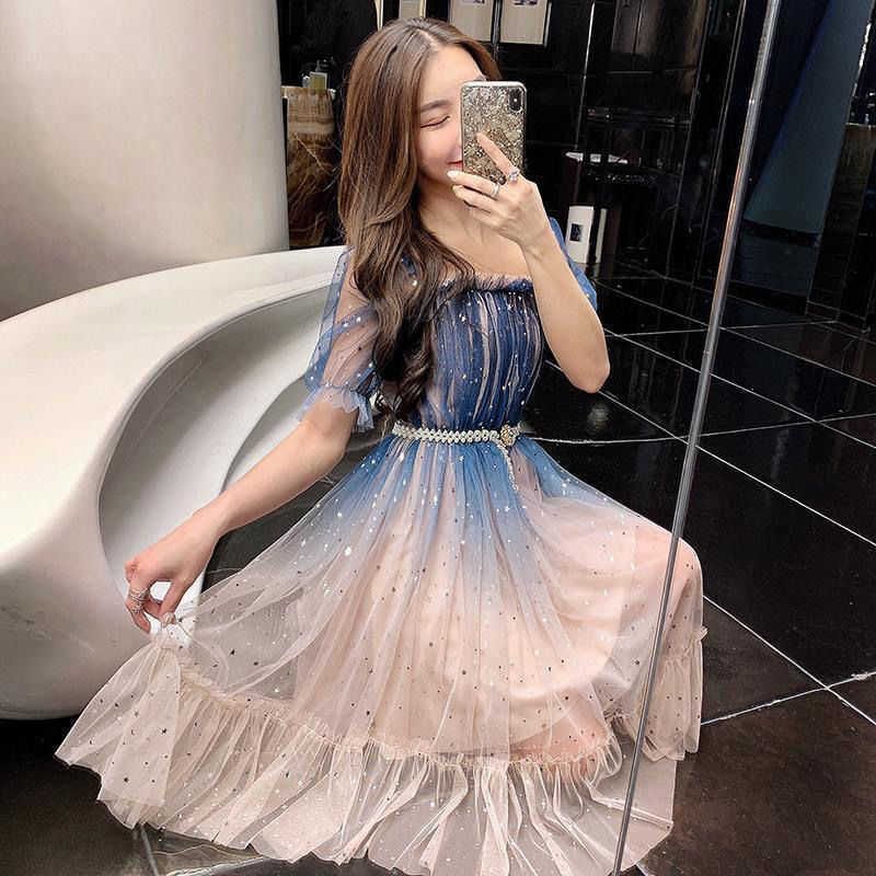 Blå sequin klänning