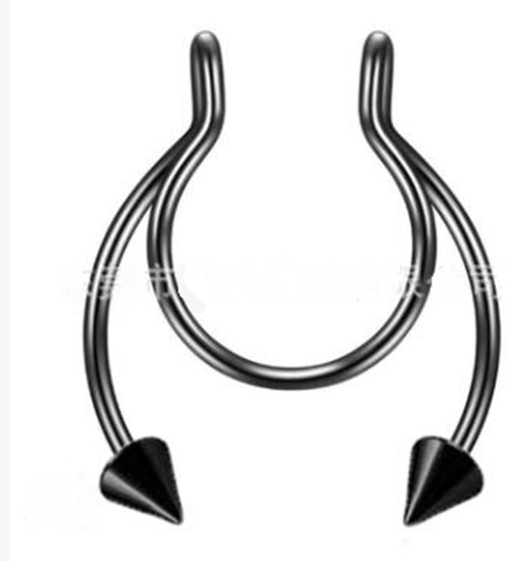 U-shaped nose ring, pointed cone-6p