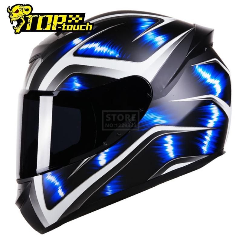 Cascos para motocicletas para hombre Moto Anti-Fog Motocross Racing Riding Tamaño azul