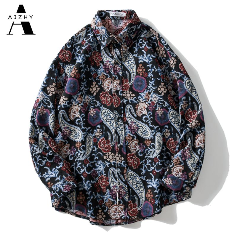 casual long sleeve paisley vintage shirt