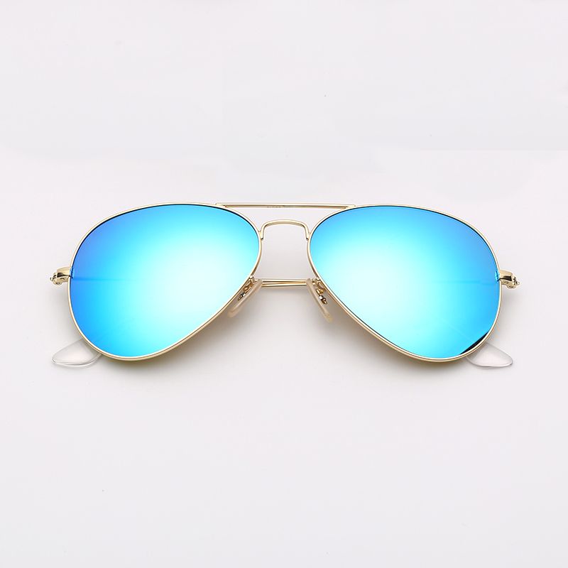 Gold -light blue mirror lenses 112-17 L