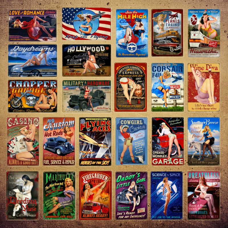 2021 Funny Hot Rods Pin Up Sexy Girl Metal Tin Signs Air Plane Motor Garage Plaque 2021 Funny Hot Rods Pin Up Sexy Girl Metal Tin Signs Air Plane Motor Garage Plaque