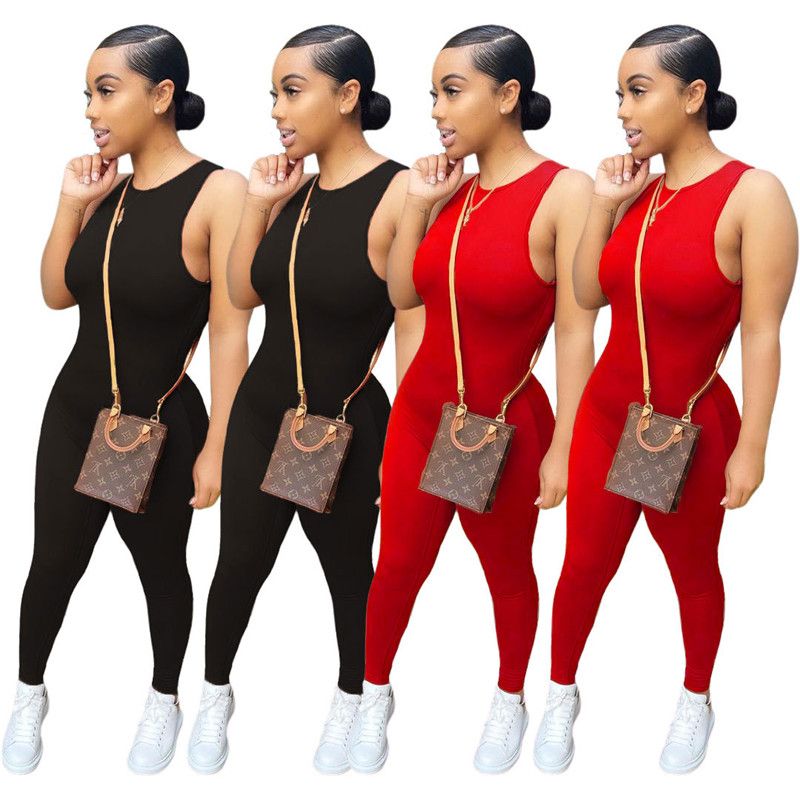 Pantalones De Mujer De Moda Casual De Color Sólido Sin Manga Pantalones De Mujer De Moda Casual De Color Sólido Sin Manga
