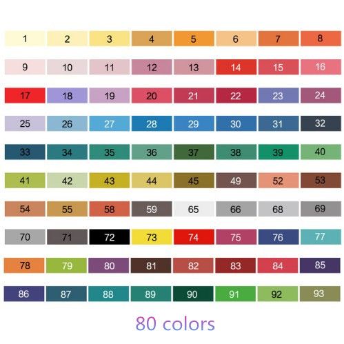 80 couleurs