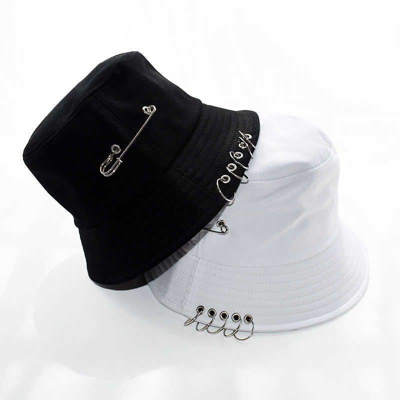 Unisex Bucket Hat With Pin Rings Summer 