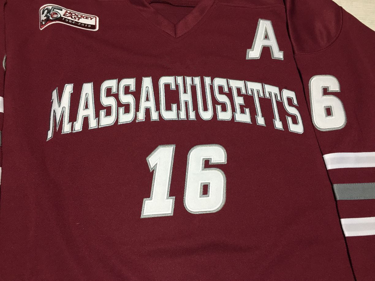 CALE MAKAR MASSACHUSETTS JERSEY - MAROON