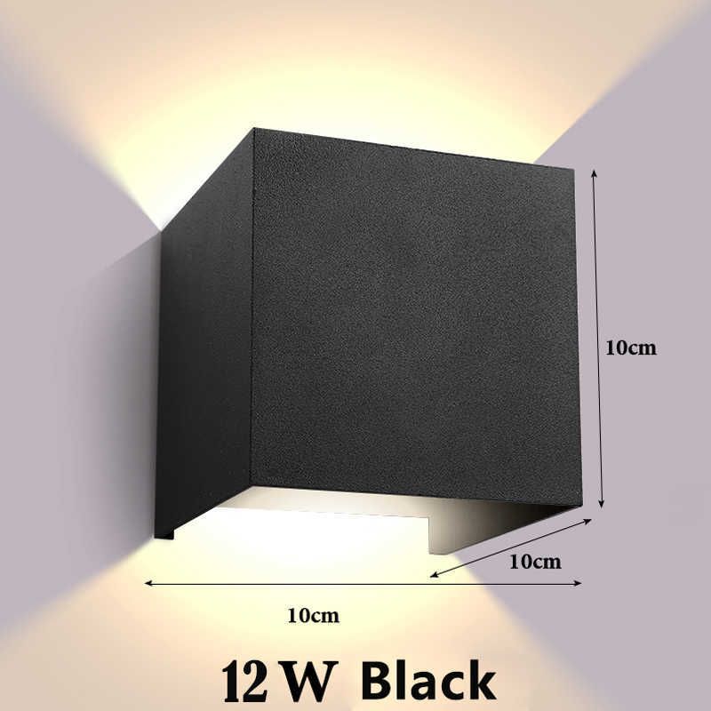 12W zwart vierkant-natuurlijk wit
