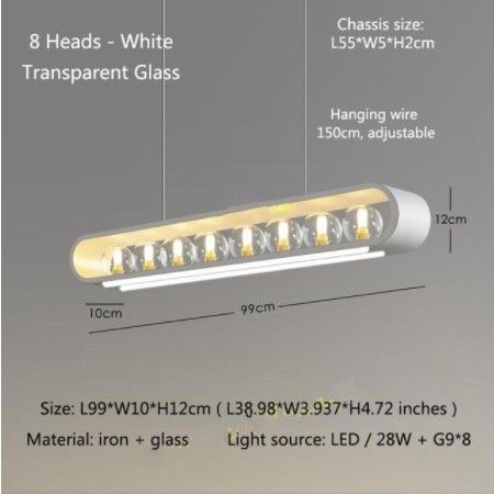 8 hoofden L90cm wit