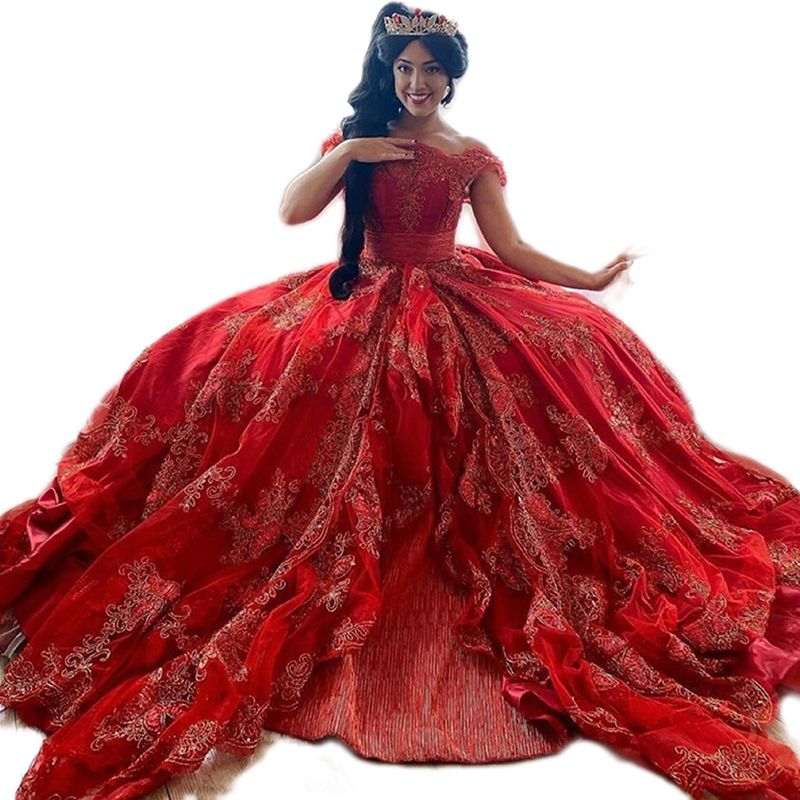Vestido Vintage Quinceañera Bola Bola 2022 Apliques Rojos Vestidos De XV Años Rojos 15 años Princess Vestido Vintage Quinceañera Bola Bola 2022 Apliques Rojos Vestidos De XV Años Rojos 15 años Princess