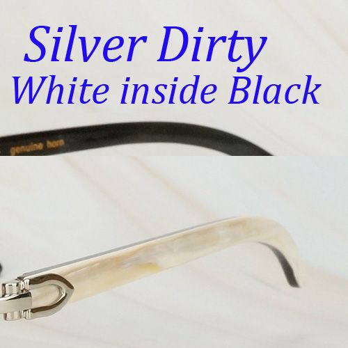 Silver smutsig vit inuti svart