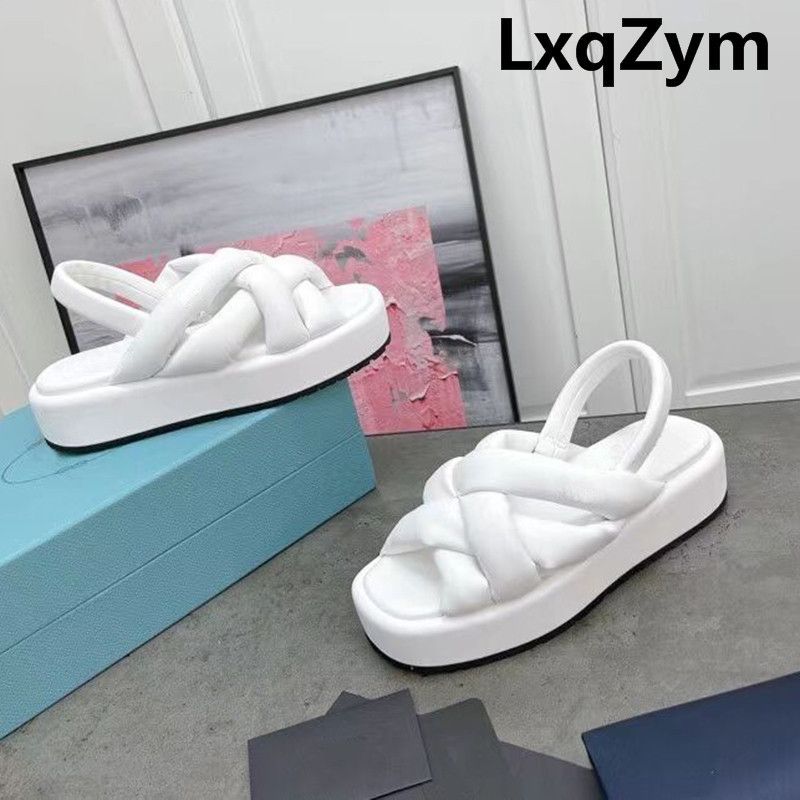Korting Officiële Website 70% Korting Outlet Cross Band Real Lederen  Sandalen Wit Zwart Platform Designer Schoenen Dames Casual Square Open Teen  Vrouw Uit China |DHgate