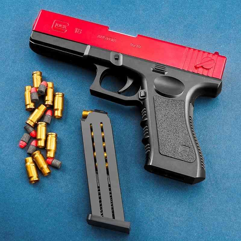 Children Fidget Toys Squid Adult Gameglock Pistol Shell Throwing Soft Bullet Gunner Can Fire Eva Boy Chicken Eating Toy Gun Model M1911autis
