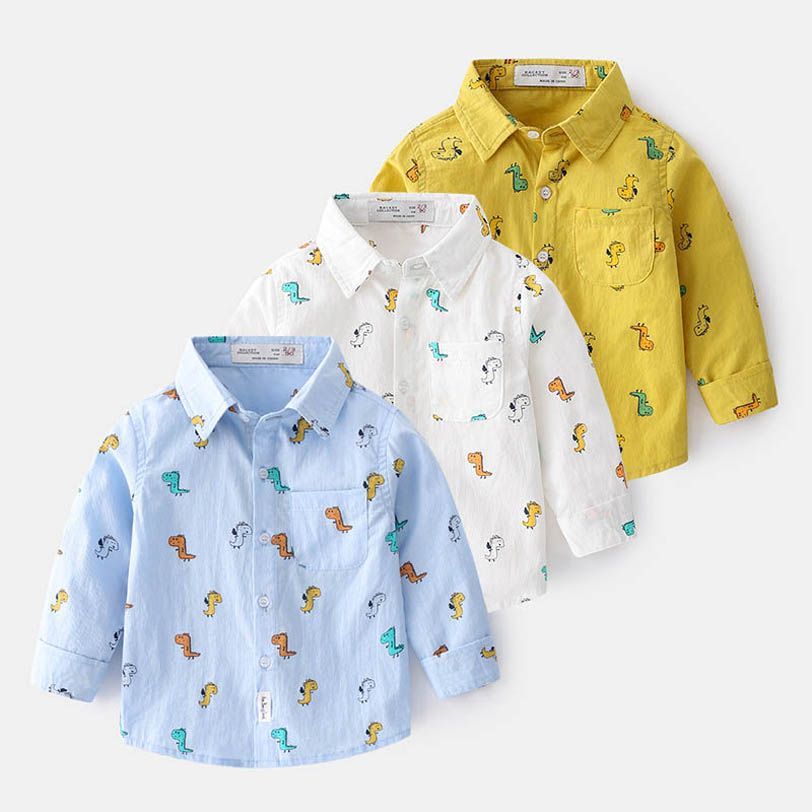 querido níquel Validación Camisetas para niños camisetas para niños de algodón de primavera de manga  larga dinosaurio bebé tops