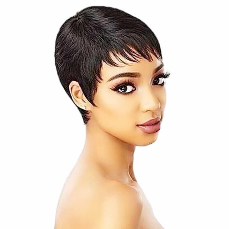 Brazilian Human Hair Wig For Black Women Pixie cut short full none lace wigs New Arrival Rihanna Hairstyle Brazilian Human Hair Wig For Black Women Pixie cut short full none lace wigs New Arrival Rihanna Hairstyle